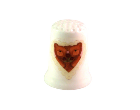 Valentine's Day Teddy Bear Handmade Collectible Thimbles