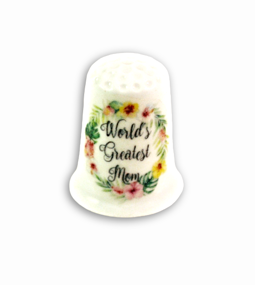 World's Greatest Mom Collectible Thimbles Decorative Handmade