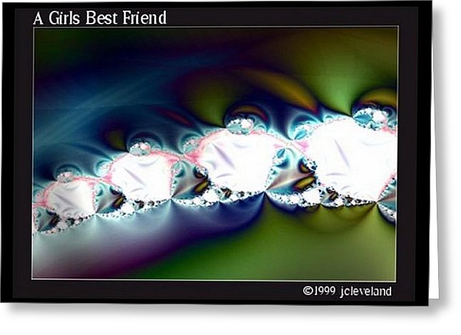 A Girls Best Friend Fractal Art Blank Greeting Cards with Envelope