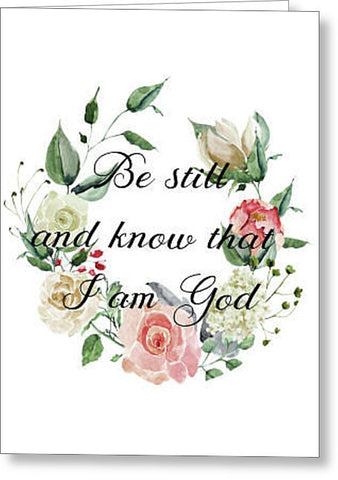 Be Still Blank Note Card with Christian Bible Verse,  Greeting Card with Envelope
