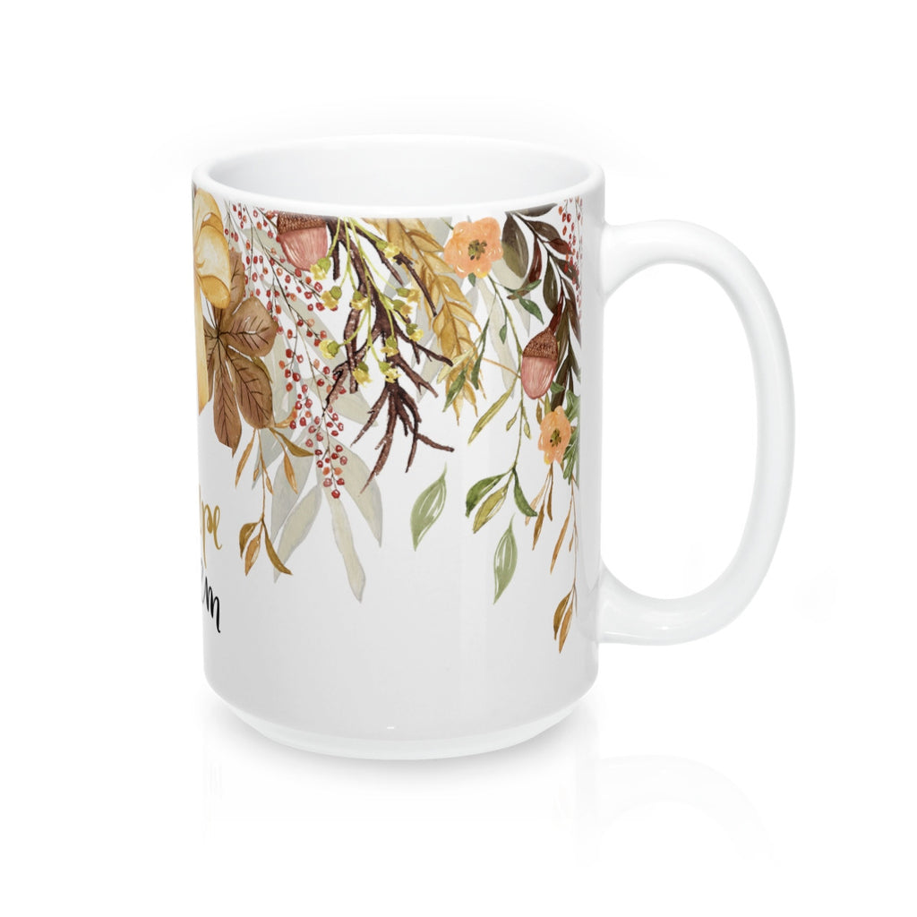 Carpe Diem Fall Flower and Bow Coffee Mug 15oz