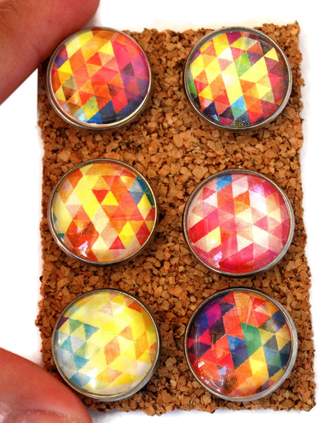 Colorful Triangles Decorative Push Pins Thumbtacks and Corkboard Pushpins for Bulletin Boards