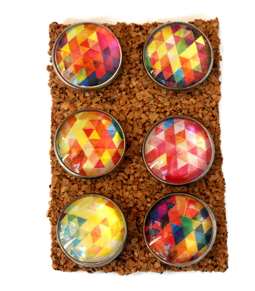 Colorful Triangles Decorative Push Pins Thumbtacks and Corkboard Pushpins for Bulletin Boards