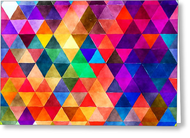 Colorful Diamonds Blank Note Card, Greeting Card with Envelope