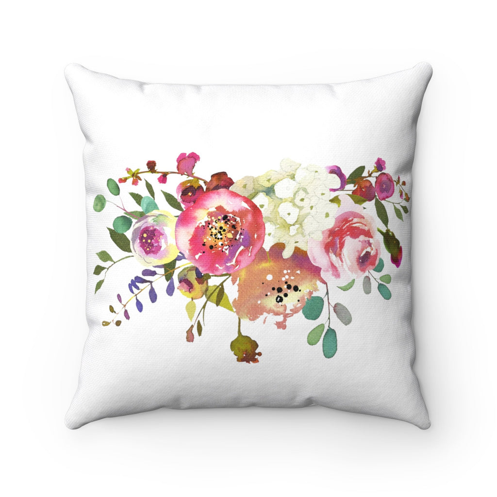 Pink Rose Spray Floral Throw Pillows, Decorative Home Decor 4 Size