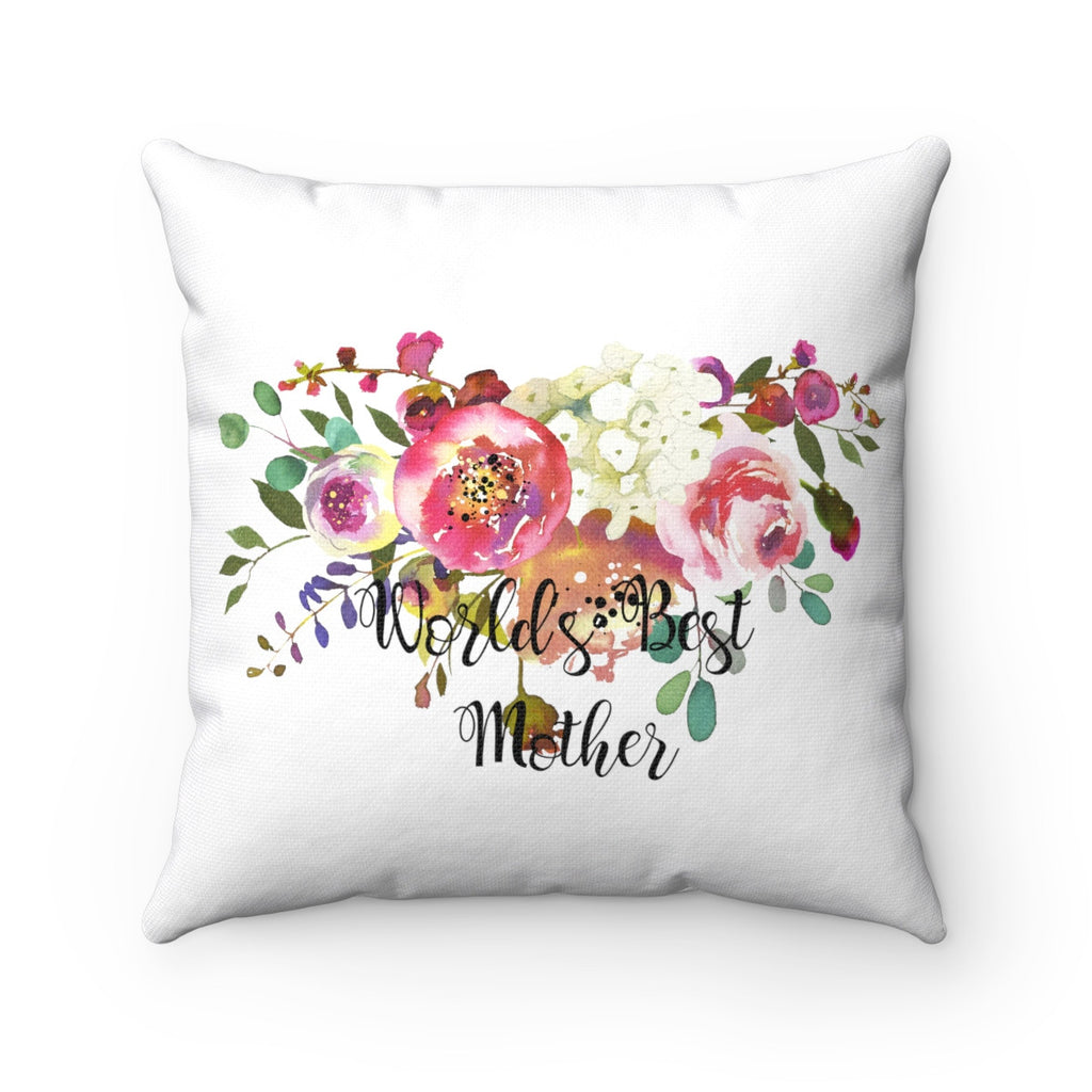 World's Best Mother Decorative Floral Throw Pillows for Mom, Home Decor 