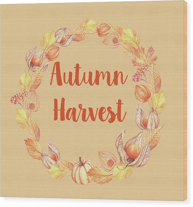 Autumn Harvest Wood Print Wall Art Home Decor for the Fall
