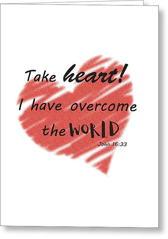 Take Heart Bible Verse Christian Blank Note Card, Greeting Card with Envelope