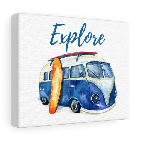 Bus Beach Surfboard Canvas Gallery Wraps Wall Art