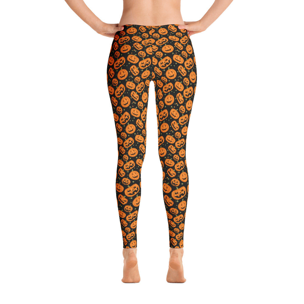 Halloween Pumpkin Leggings for Women, Yoga Pants