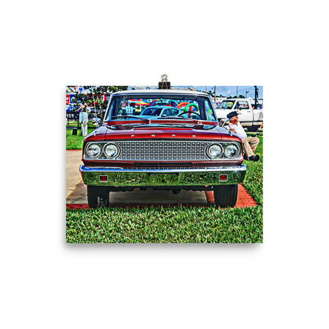 1963 Ford Fairlane Muscle Car Poster Print Hot Rod Wall Art for Guys