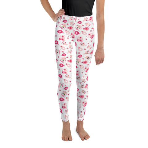 Valentine's Day Owl and Balloon Youth Leggings for Girls