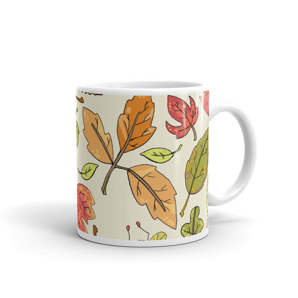 Autumn Leaves Coffee Mug, Fall Decor 