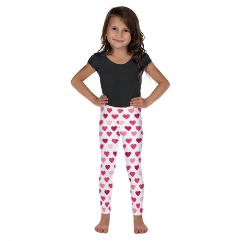 Valentine's Day Hearts Kid's Leggings Sizes 2T to 7