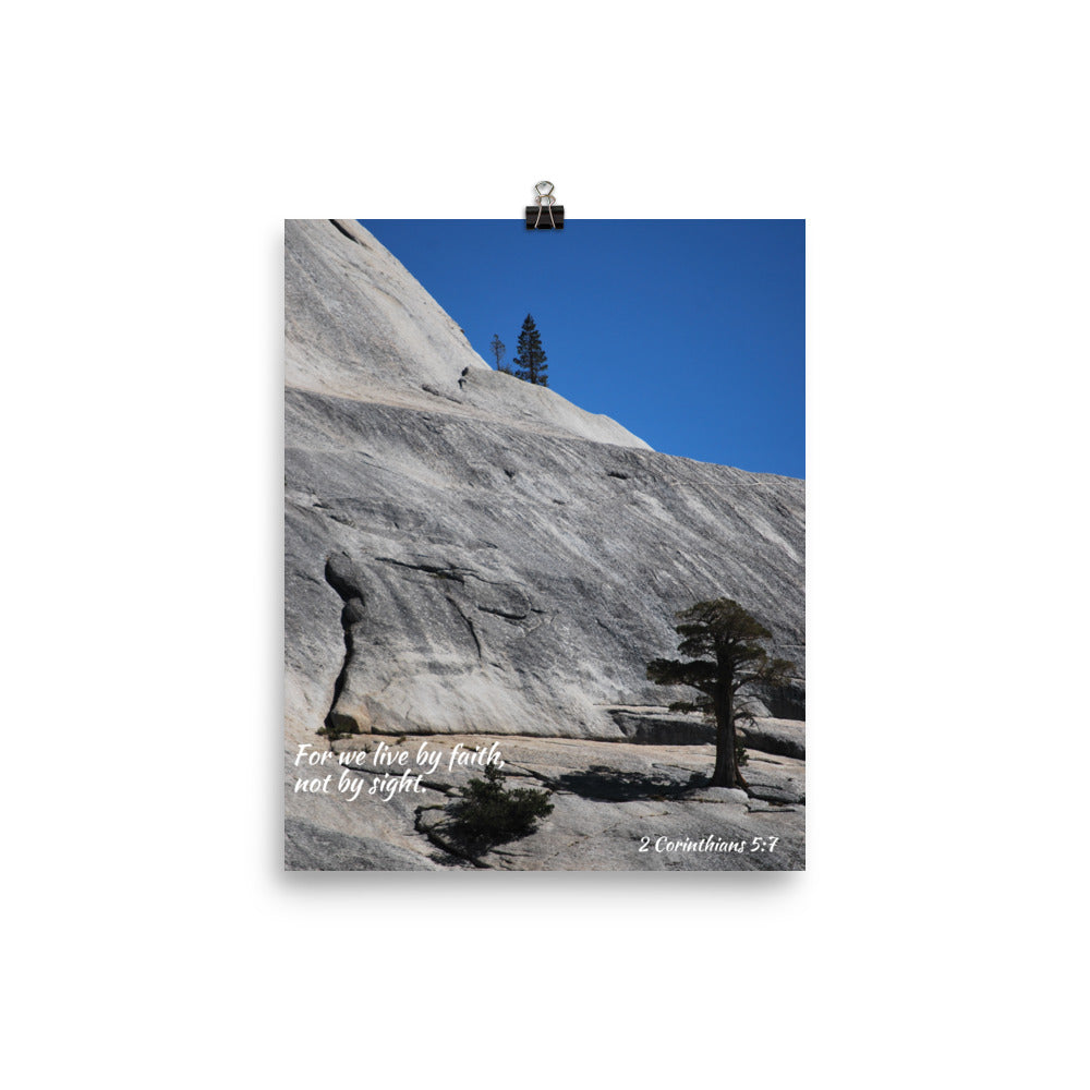 Yosemite Poster Print, Inspirational Bible Verse Nature Wall Art 