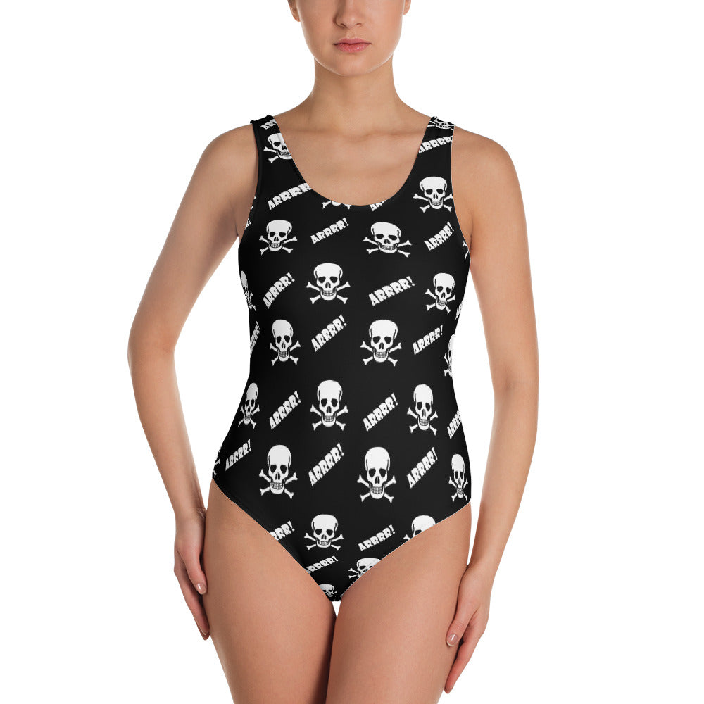 Skull one hot sale piece swimsuit