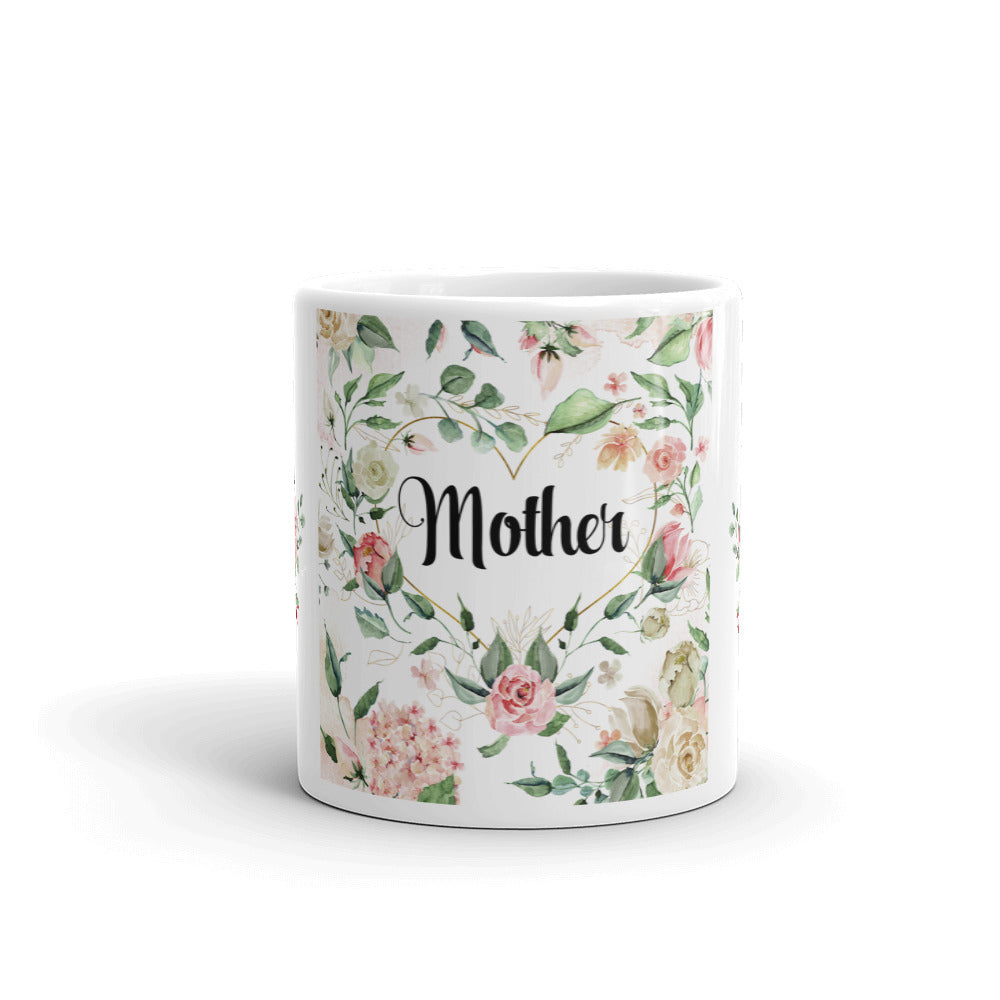 Coffee Mug for Mom 11 oz and 15 oz Pink Roses and Heart