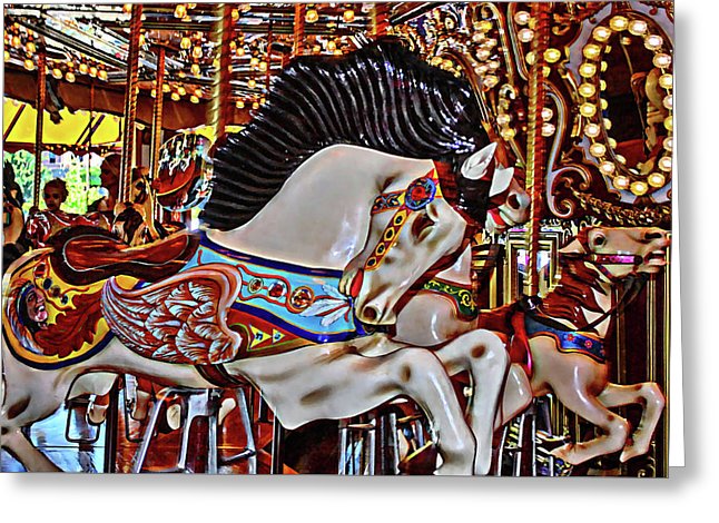 Seattle Carousel Horse Blank Note Card, Greeting Card with Envelope