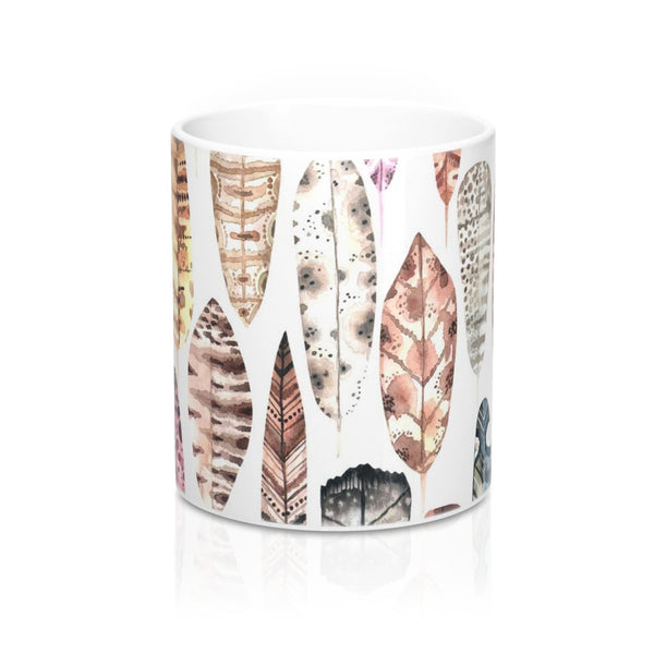 Boho Feather Earth Tone Coffee Mug 11oz