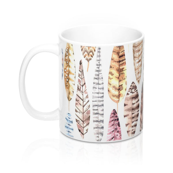 Boho Feather Earth Tone Coffee Mug 11oz