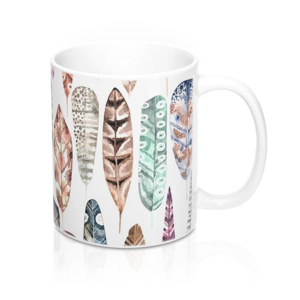 Boho Feather Earth Tone Coffee Mug 11oz