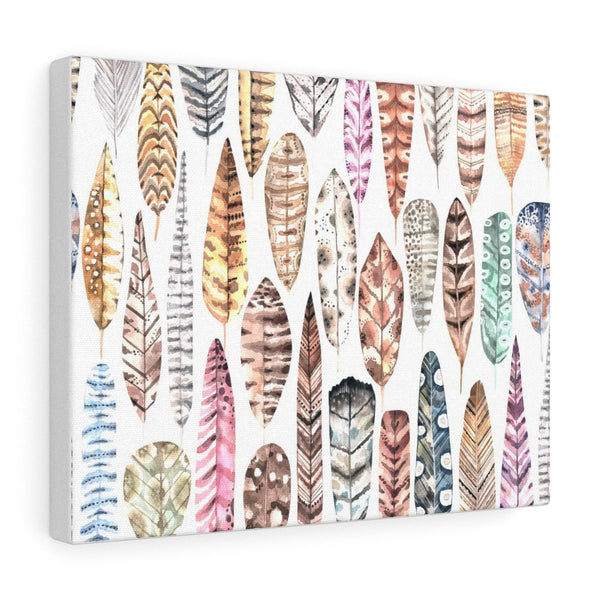 Boho Watercolor Feathers Canvas Gallery Wraps Colorful Wall Art Home Decor