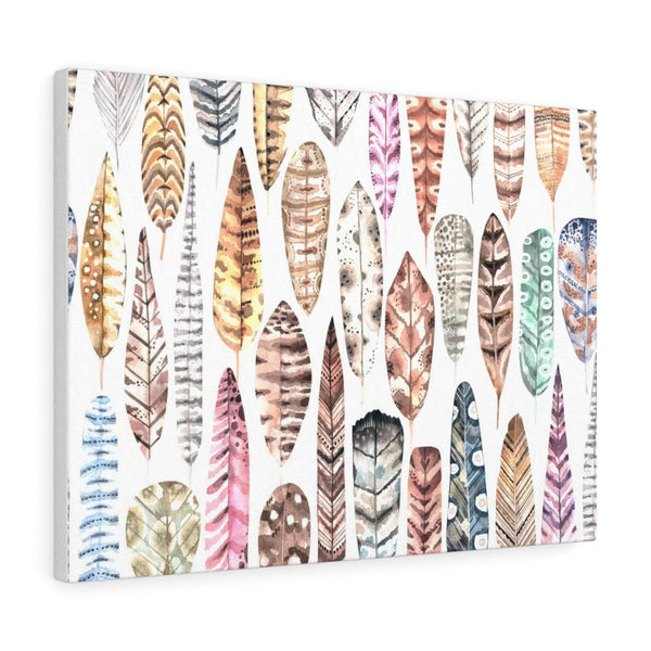 Boho Watercolor Feathers Canvas Gallery Wraps Colorful Wall Art Home Decor