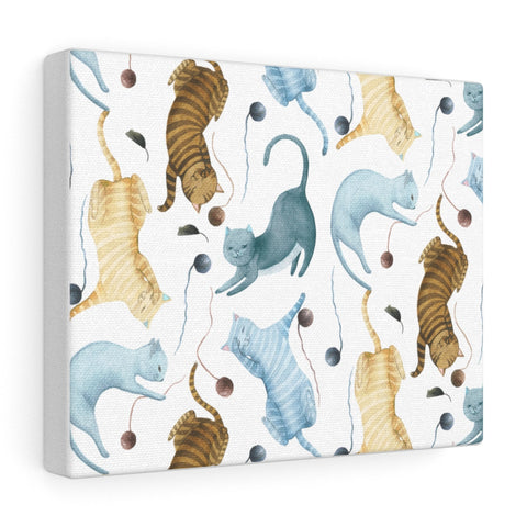 Playful Watercolor Cats Canvas Gallery Wraps Wall Art Home Decor